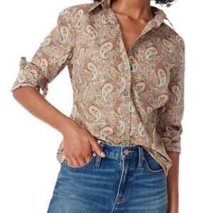 J Crew Liberty Fabric Lee Manor Paisley Slim Perfect Shirt Size 00